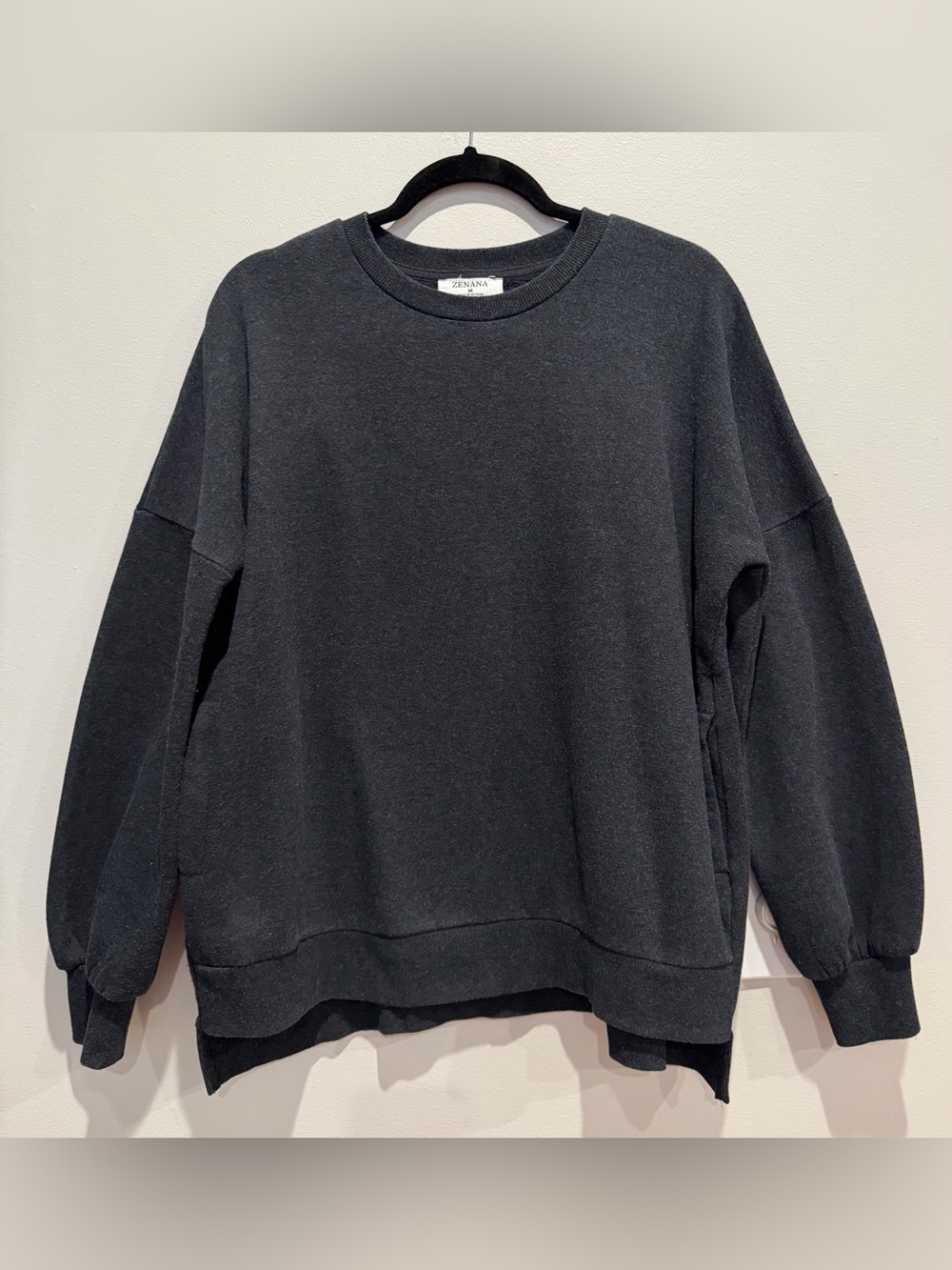 Zenana Outfitters Women’s Charcoal Grey Crewneck Sweatshirt